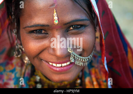 Rajasthani donna Foto Stock