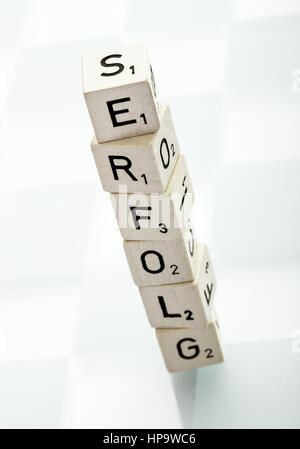 Wort erfolg aus scrabble-wuerfeln gebildet Foto Stock