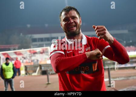 28 febbraio 2015: il giocatore della dinamo Bucarest: Marius Niculae alla fine del Liga io gioco tra FC Dinamo Bucharest ROU e FC Universitatea Cluj ROU a "inamo' Stadium, Romania ROU. Foto: Cronos/Catalin Soare Foto Stock