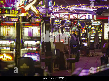 Las Vegas, spielcasino, automatenhalle, Nevada, Stati Uniti d'America Foto Stock