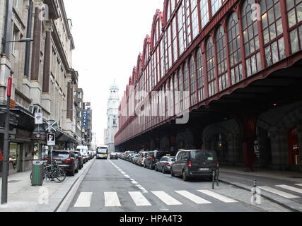 Pelikaanstraat lungo il tardo XIX secolo Anversa Stazione Centrale di Anversa, Belgio Foto Stock