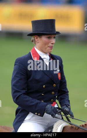 Zara Phillips (GBR) Toytown equitazione - Giochi equestri mondiali, Aachen, - Agosto 25, 2006, Eventing prova di dressage Foto Stock