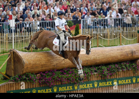 Zara Phillips (GBR) Toytown equitazione - Giochi equestri mondiali, Aachen, - Agosto 26, 2006, Eventing Cross Country Foto Stock