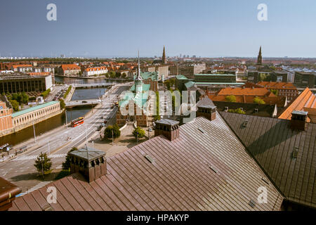 Copenaghen panorama dal palazzo del parlamento Foto Stock