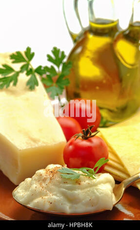 Ingredienti tradizionali di lasagne Foto Stock