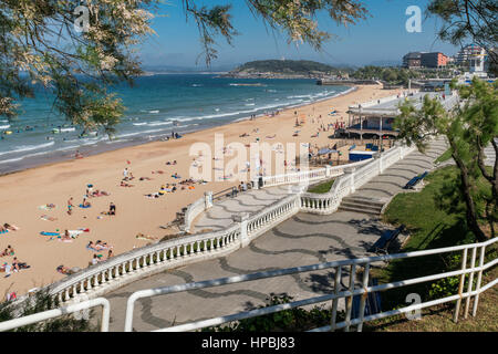 Spiaggia di Sardinero Santander Cantabria Spagna Foto Stock