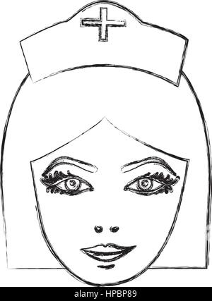 Faccia di contorno nurce icon image Illustrazione Vettoriale