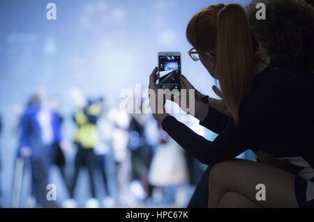 Madrid, Spagna. Xx Febbraio 2017. Gesù Lorenzo Fashion Show a Mercedes-Benz della Settimana della Moda Madrid Autunno/Inverno 2017. Madrid, 20.02.2017 | Verwendung weltweit Credito: dpa/Alamy Live News Foto Stock