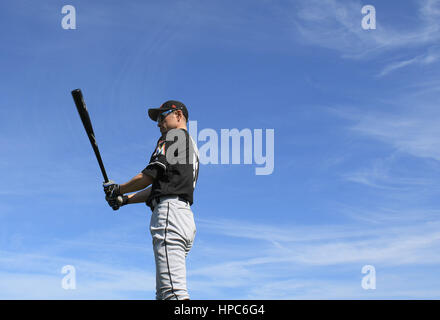 Ichiro Suzuki (Marlins), 17 febbraio 2017 - MLB : Miami Marlins spring training camp di baseball in Jupiter, Florida, Stati Uniti. (Foto di AFLO) Foto Stock