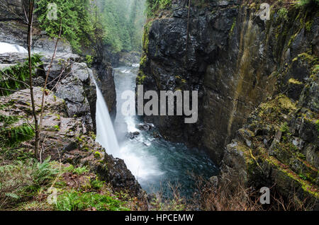 Elk Falls Provincial Park, vicino a Campbell River, British Columbia, Canada Foto Stock