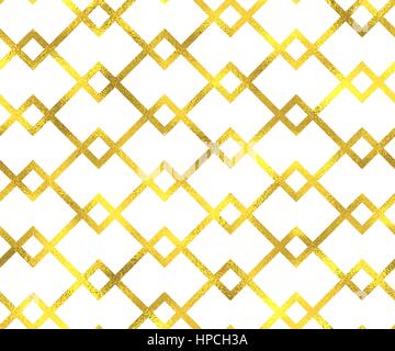 Oro lamina vintage geometrica pattern seamless sfondo Illustrazione Vettoriale