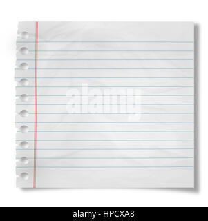 Piece of blue paper  isolated on white Foto Stock