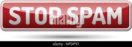 Stop Spam Button Illustrazione Vettoriale