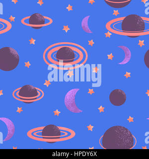 Seamless pattern sul tema cosmico Foto Stock