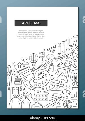 Classe d'arte - linea design brochure modello poster A4 Illustrazione Vettoriale