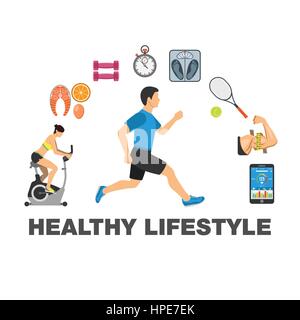 Uno stile di vita sano concetto Illustrazione Vettoriale