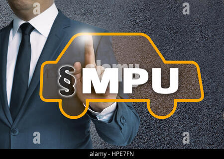 MPU auto touchscreen è azionato dal concetto di imprenditore. Foto Stock