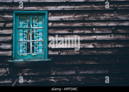 Legno finestrino di cabina Foto Stock