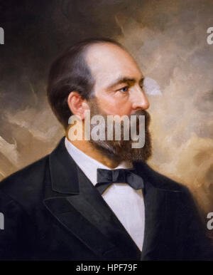 James Garfield. Ritratto del ventesimo presidente americano James un Garfield (1831-1881) da Ole Peter Hansen divertendo, olio su tela, 1881 Foto Stock