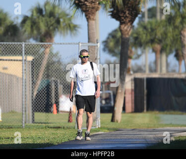 Jupiter, Florida, Stati Uniti d'America. Xx Febbraio 2017. Ichiro Suzuki (Marlins) MLB : Miami Marlins spring training camp di baseball in Jupiter, Florida, Stati Uniti . Credito: AFLO/Alamy Live News Foto Stock