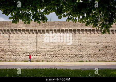 I bastioni della città medievale, Guerande, Loire-Atlantique, Francia Foto Stock