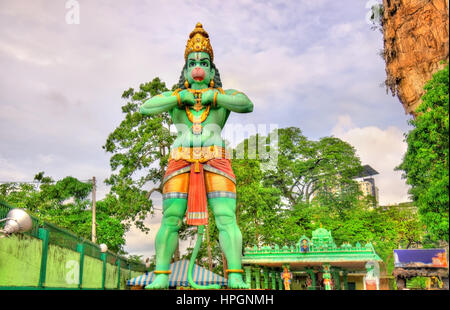 Statua di Hanuman, un dio indù, presso la Grotta del Ramayana, Grotte Batu, Kuala Lumpur Foto Stock