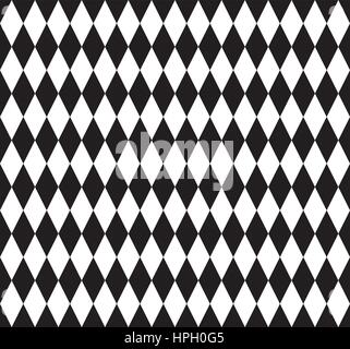 Geometrica astratta senza giunture vettore pattern schema bianco e nero con rombi Illustrazione Vettoriale