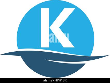 Acqua di onda iniziale di K Illustrazione Vettoriale