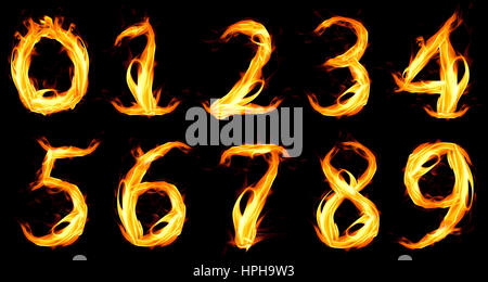 Fiery numero zero Foto Stock