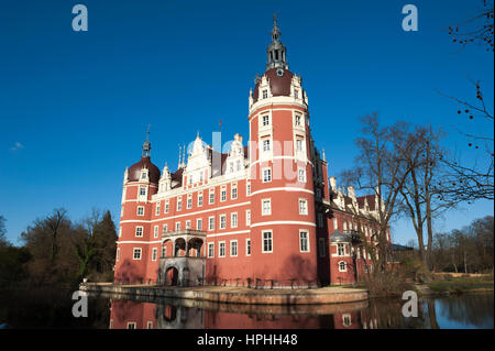 Muskau palace, Muskau Park, Superiore Lusazia, Germania Foto Stock