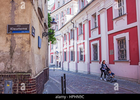 Klasztorna street,Poznan, Polonia. Foto Stock