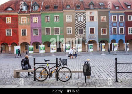 Piazza del Mercato Vecchio, Poznan, Polonia. Foto Stock