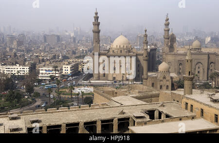 Sultano Hassan Moschee und Rifa ¥i-Moschee, Kairo, aegypten ha - Cairo, Egitto Foto Stock