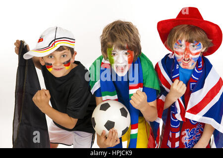 Modello rilasciato , Fussballfans, Fussball-WM - soccer fans Foto Stock