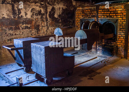 Forno per incenerimento dei cadaveri, nel campo di concentramento. Auschwitz. La Polonia. Foto Stock