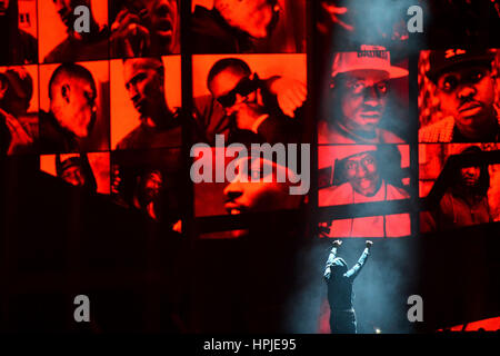 Skepta esibirsi sul palco a Brit Awards all'O2 Arena, Londra. Foto Stock