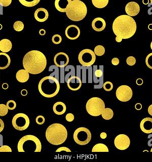 Abstract seamless pattern con anelli d oro e cerchi. Vettore sfondo di moda Illustrazione Vettoriale