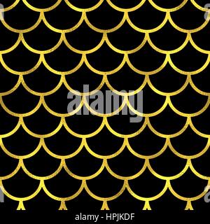 Abstract seamless pattern scalato con scale dorate. Vettore sfondo di moda Illustrazione Vettoriale