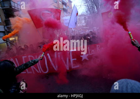 Roma, Italia. Il 22 febbraio, 2017. Dimostrazione per ricordare Valerio Verbano, la giovane età di 18 militante autonoma ucciso da un commando di neo-fascisti il 22 febbraio 1980. Credito: Matteo Nardone/Pacific Press/Alamy Live News Foto Stock