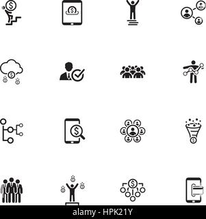 Design piatto Business set di icone. Illustrazione Vettoriale