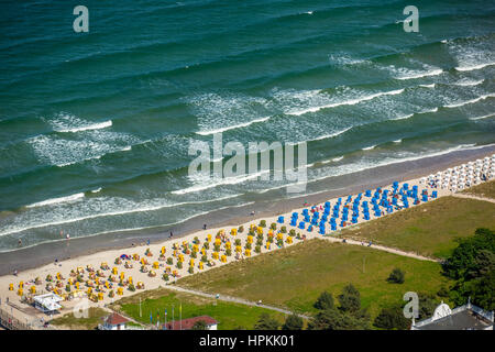 Spiaggia, coste, Spiaggia ceste, Binz, Mar Baltico, la Pomerania occidentale, Meclemburgo-Pomerania Occidentale, Germania Foto Stock