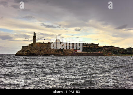 Castillo de los Tres Reyes del Morro all Avana, Cuba. Foto Stock