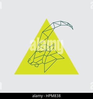 Geometriche della testa le pecore di montagna con vista laterale. Illustrazione Vettoriale. Illustrazione Vettoriale