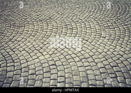 Vintage tonica vecchio cobblestone pavement sfondo. Foto Stock