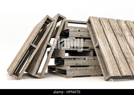 Euro pallet isolati su sfondo bianco Foto Stock