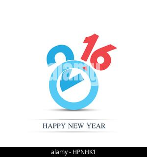 Il testo colorato design felice anno nuovo 2016 Illustrazione Vettoriale
