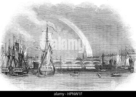 BROOMIELAW ponte sul fiume Clyde a Glasgow circa 1840 Foto Stock