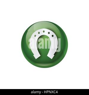 Verde Icona a ferro di cavallo buona fortuna simbolo Illustrazione Vettoriale