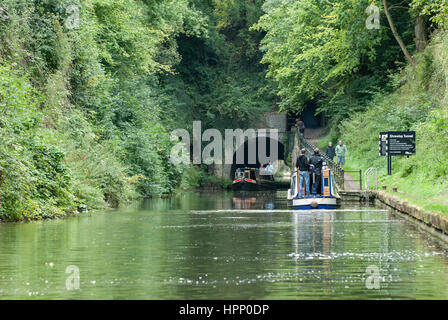 Tunnel Shrewley sul Grand Union Canal, Warwickshire, Inghilterra, Regno Unito, Foto Stock