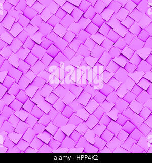 Seamless sfondo costituito di disposti in diagonale cubetti in sfumature di viola (3d'illustrazione) Foto Stock